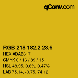 カラーコード: RGB 218 182.2 23.6 | qconv.com