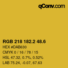 カラーコード: RGB 218 182.2 48.6 | qconv.com