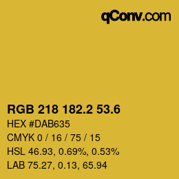 カラーコード: RGB 218 182.2 53.6 | qconv.com
