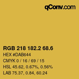 カラーコード: RGB 218 182.2 68.6 | qconv.com