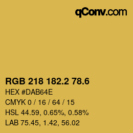 カラーコード: RGB 218 182.2 78.6 | qconv.com