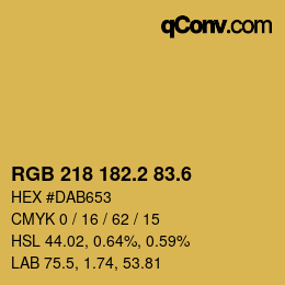 カラーコード: RGB 218 182.2 83.6 | qconv.com