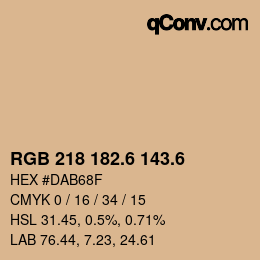 カラーコード: RGB 218 182.6 143.6 | qconv.com