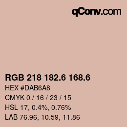 カラーコード: RGB 218 182.6 168.6 | qconv.com