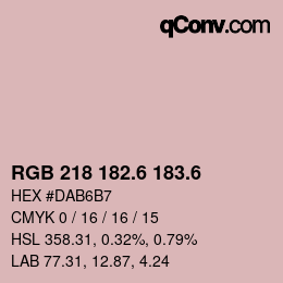 カラーコード: RGB 218 182.6 183.6 | qconv.com