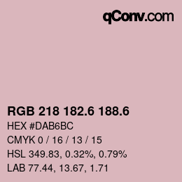 カラーコード: RGB 218 182.6 188.6 | qconv.com
