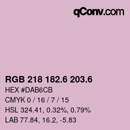 カラーコード: RGB 218 182.6 203.6 | qconv.com