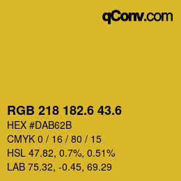 カラーコード: RGB 218 182.6 43.6 | qconv.com