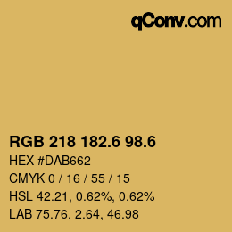 カラーコード: RGB 218 182.6 98.6 | qconv.com