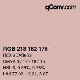 Color code: RGB 218 182 178 | qconv.com