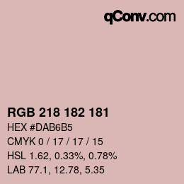 Color code: RGB 218 182 181 | qconv.com