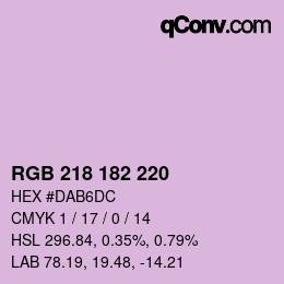 カラーコード: RGB 218 182 220 | qconv.com