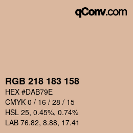 Color code: RGB 218 183 158 | qconv.com