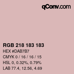 Farbcode: RGB 218 183 183 | qconv.com