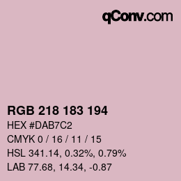 Color code: RGB 218 183 194 | qconv.com