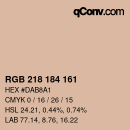 カラーコード: RGB 218 184 161 | qconv.com