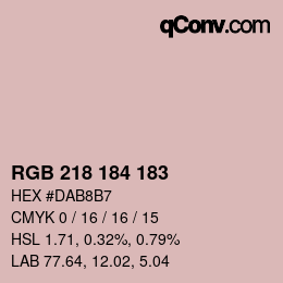 Color code: RGB 218 184 183 | qconv.com