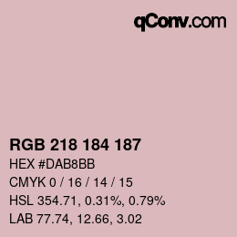 カラーコード: RGB 218 184 187 | qconv.com