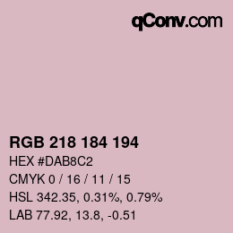 カラーコード: RGB 218 184 194 | qconv.com