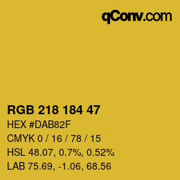 カラーコード: RGB 218 184 47 | qconv.com