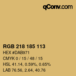カラーコード: RGB 218 185 113 | qconv.com