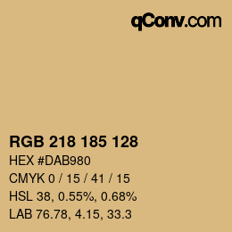 カラーコード: RGB 218 185 128 | qconv.com