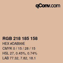 カラーコード: RGB 218 185 158 | qconv.com