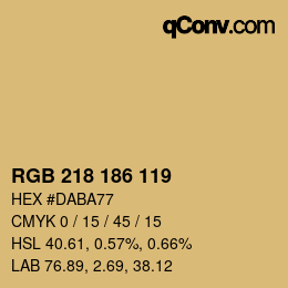 颜色代码: RGB 218 186 119 | qconv.com