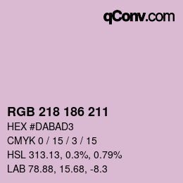 Código de color: RGB 218 186 211 | qconv.com