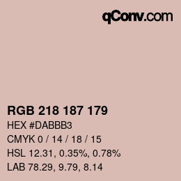 Color code: RGB 218 187 179 | qconv.com