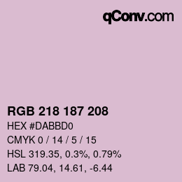 颜色代码: RGB 218 187 208 | qconv.com