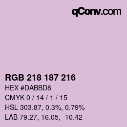 Código de color: RGB 218 187 216 | qconv.com