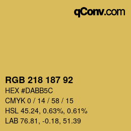 カラーコード: RGB 218 187 92 | qconv.com