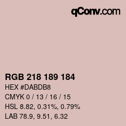 カラーコード: RGB 218 189 184 | qconv.com