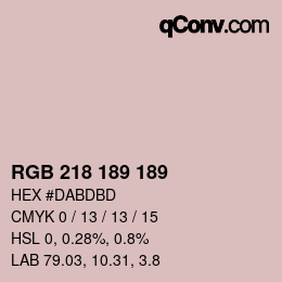 カラーコード: RGB 218 189 189 | qconv.com