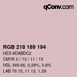 カラーコード: RGB 218 189 194 | qconv.com