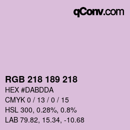 Farbcode: RGB 218 189 218 | qconv.com