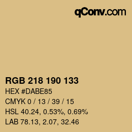 カラーコード: RGB 218 190 133 | qconv.com