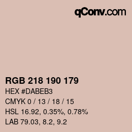 颜色代码: RGB 218 190 179 | qconv.com