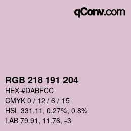 Farbcode: RGB 218 191 204 | qconv.com