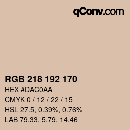 颜色代码: RGB 218 192 170 | qconv.com