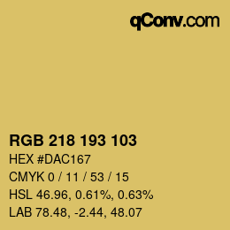 カラーコード: RGB 218 193 103 | qconv.com