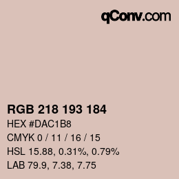 カラーコード: RGB 218 193 184 | qconv.com