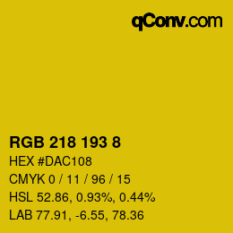 颜色代码: RGB 218 193 8 | qconv.com