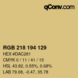 Color code: RGB 218 194 129 | qconv.com