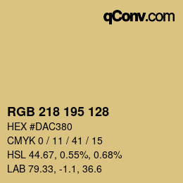 カラーコード: RGB 218 195 128 | qconv.com