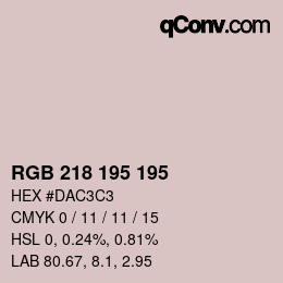 Color code: RGB 218 195 195 | qconv.com