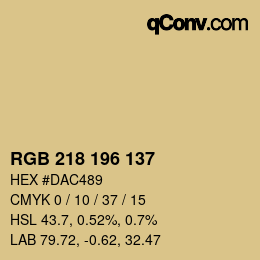 カラーコード: RGB 218 196 137 | qconv.com