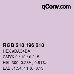 Code couleur: RGB 218 196 218 | qconv.com