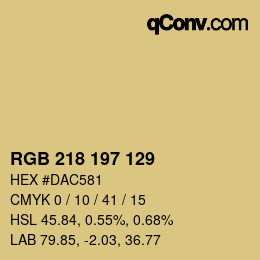 颜色代码: RGB 218 197 129 | qconv.com